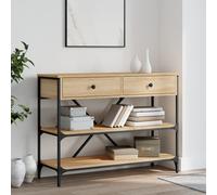 vidaXL Tavolino Consolle Cassetti e Ripiani Rovere Sonoma Multistrato