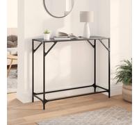 vidaXL Tavolino Consolle con Piano in Vetro Nero 98x35x81cm in Acciaio