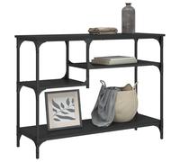 vidaXL Tavolino Consolle con Ripiani Nero 100x35x75 cm