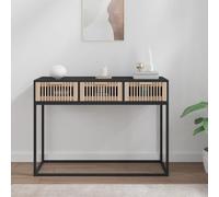 vidaXL Tavolino Consolle Nero 105x30x75 cm Legno Multistrato e Ferro
