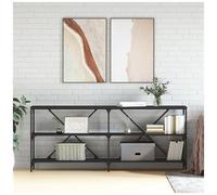 vidaXL Tavolino Consolle Nero 180x30x75 cm Legno Multistrato e Ferro