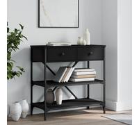 vidaXL Tavolino Consolle Nero 75x34,5x75 cm in Legno Multistrato