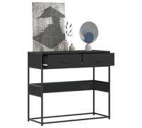 vidaXL Tavolino Consolle Nero 90x35x80 cm in Legno Multistrato