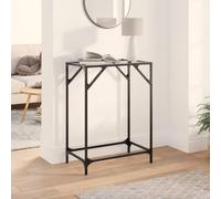 vidaXL Tavolino Consolle Piano Vetro Trasparente 60x35x81cm in Acciaio