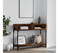 AX Tavolino Consolle Ingresso Vaso 100x30.5x75cm Sala Rovere Fumo Tavolo 833390