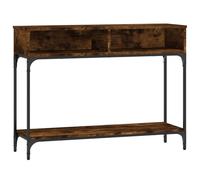 AX Tavolino Consolle Ingresso Vaso 100x30.5x75cm Sala Rovere Fumo Tavolo 833390