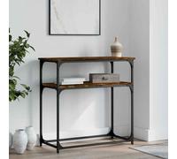 vidaXL Tavolino Consolle Rovere Fumo 75x35,5x75cm in Legno Multistrato