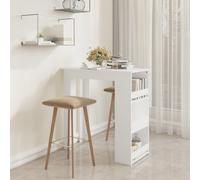 vidaXL Tavolino da Bar con Mensole Bianco 102x50x103,5 cm Truciolato