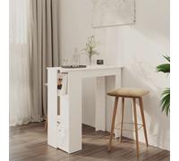 vidaXL Tavolino da Bar con Ripiani Bianco 102x50x103,5cm in Truciolato