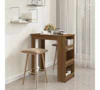 vidaXL Tavolino da Bar con Ripiani Marrone Rovere 102x50x103,5 cm