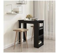 vidaXL Tavolino da Bar con Ripiani Nero 102x50x103,5 cm in Truciolato