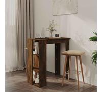 vidaXL Tavolino da Bar con Ripiani Rovere Fumo 102x50x103,5 cm