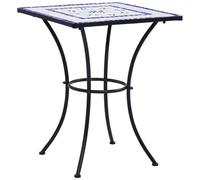 VIDAXL - Tavolino Da Bistrot Con Mosaico Blu E Bianco 60 Cm In Ceramica