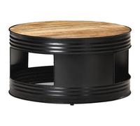 VIDAXL - Tavolino Da Caff Nero 68x68x36 Cm In Massello Di Mango Grezzo