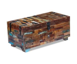 vidaXL Tavolino da Caffè Baule Legno Massello di Recupero 80x40x35 cm