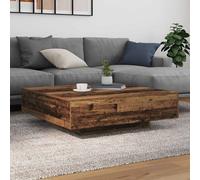 vidaXL Tavolino da caffè con strisce LED Legno antico