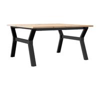 vidaXL Tavolino da caffè con struttura a Y, 80 x 80 x 45 cm, legno massiccio di pino e ghisa