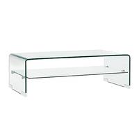 vidaXL Tavolino da Caffè Elegante Pratico Decorativo Moderno Tavolo Basso da Salotto Trasparente 98x45x31 cm in Vetro Temperato e MDF