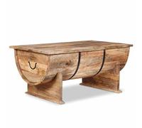 AX Tavolino Soggiorno Legno Caffè 88x50x40cm Artigianale Venature Mango 243977