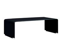 vidaXL Tavolino da caffè Moderno Minimalista Resistente Comodino Arredo Tavolo Basso da Salotto Nero 98x45x31 cm in Vetro Temperato