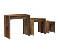 vidaXL Tavolino da caffè nesting in legno riciclato, stile moderno, legno ingegnerizzato, metallo, finitura opaca, rettangolare, set di 3, design salvaspazio versatile, molto funzionale, dimensioni 6