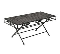 vidaXL Tavolino da Caffè Pieghevole Vintage Metallo 100x50x45 cm Nero