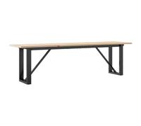 vidaXL Tavolino da caffè rustico con struttura a O, 63 x 15,7 x 45 cm, in legno di pino massiccio e acciaio verniciato a polvere, per uso interno, soggiorno, ingresso, design minimalista, divano basso