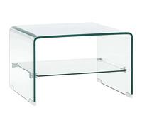 vidaXL Tavolino da caffè Elegante Trasparente 50x45x33 cm Vetro Temperato Ripiano in MDF