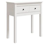 vidaXL Tavolino da consolle in legno massiccio di pino bianco, 70 x 35 x 75 cm