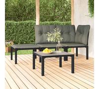 vidaXL Tavolino da Giardino Grigio 55x55x31 cm DPC e Acciaio