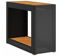 vidaXL Tavolino da Giardino Piano Legno Nero 100x40x75 cm Polyrattan
