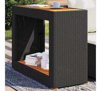 vidaXL Tavolino da Giardino Piano Legno Nero 100x40x75 cm Polyrattan