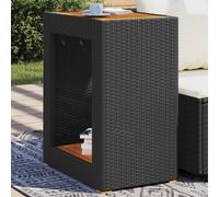 vidaXL Tavolino da Giardino Piano Legno Nero 60x40x75 cm Polyrattan