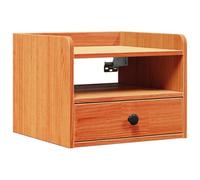 vidaXL Tavolino da Notte in Legno massello di Pino Marrone Cerato, 38 x 36 x 29,5 cm. Design salvaspazio da Montare a Muro, con cassettino e mensola. Stile Tradizionale, per Uso Interno. Assemblaggi