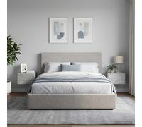 vidaXL Tavolino laterale montato a parete, 2 pezzi, grigio cemento, ampio tavolo laterale rettangolare e moderno, utile per la sala, design minimalista e funzionale
