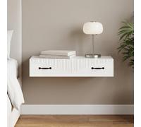 vidaXL Tavolino da Parete Laterale 87,5 x 34,5 x 17 cm Bianco Lucido