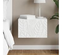 vidaXL Tavolino da Parete Laterale Bianco 34,5 x 33 x 20 cm, Tavolino laterale spazioso, design moderno e minimalista, perfetto per il soggiorno e funzionale per la casa
