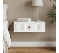 vidaXL Tavolino da Parete Laterale Bianco 59 x 34,5 x 17 cm, Tavolino rettangolare moderno per soggiorno, con tanto spazio, arredamento a muro in legno ingegnerizzato, compatto
