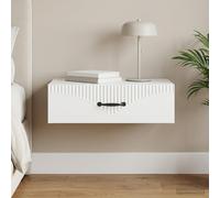vidaXL Tavolino da Parete Laterale Bianco 59 x 34,5 x 17 cm, Soggiorno Moderno, Tavolo Rectangolare Montato al Muro, Stile Chic, Soluzione Salvaspazio
