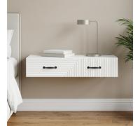 vidaXL Tavolino da Parete Laterale Bianco 87,5 x 34,5 x 17 cm, Organizer da parete rettangolare, soluzione di stoccaggio, elegante mensola per soggiorno, design minimalista