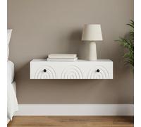vidaXL Tavolino da Parete Laterale Bianco 87,5 x 34,5 x 17 cm, Soggiorno, Tavolo Moderno, Design Versatile, Storage Ampio, Mobili Eleganti, Soluzioni Compatte