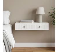 vidaXL Tavolo laterale a parete lucido, 87,5 x 34,5 x 17 cm, tavolino laterale rettangolare, stile minimalistico, legno ingegneriato, arredamento compatto, mobile montato a parete