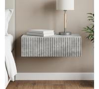 vidaXL Tavolo Laterale Montato a Parete Grigio Calcestruzzo, Decorazione Moderna per Soggiorno, Tavolo Laterale Rettangolare, Soluzioni di Stoccaggio per Mobili Compatti