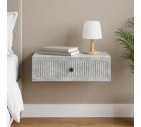 vidaXL Tavolo laterale a parete grigio cemento, tavolo laterale rettangolare, stile minimalistico, legno ingegnerizzato, arredamento compatto, mobile montato a parete