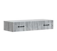 vidaXL Tavolino da Parete Laterale Grigio Sonoma 87,5 x 34,5 x 17 cm