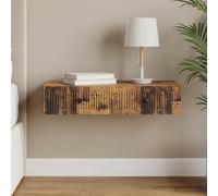 vidaXL Tavolo laterale a parete in legno invecchiato, tavolo laterale rettangolare, stile minimalistico, legno ingegnerizzato, arredamento compatto, mobile montato a parete
