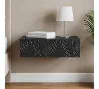 vidaXL Tavolino da Parete Laterale Nero 87,5 x 34,5 x 17 cm