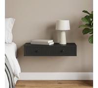 vidaXL Tavolo laterale a parete nero, 87,5 x 34,5 x 17 cm, tavolo laterale rettangolare, stile minimalistico, legno ingegneriato, arredamento compatto, mobile montato a parete