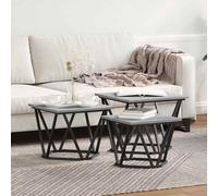 vidaXL Tavolino da salotto 3 pcs Grigio sonoma 50 x 50 x 40 cm