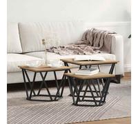 vidaXL Tavolino da salotto 3 pcs rovere artigianale 50 x 50 x 40 cm